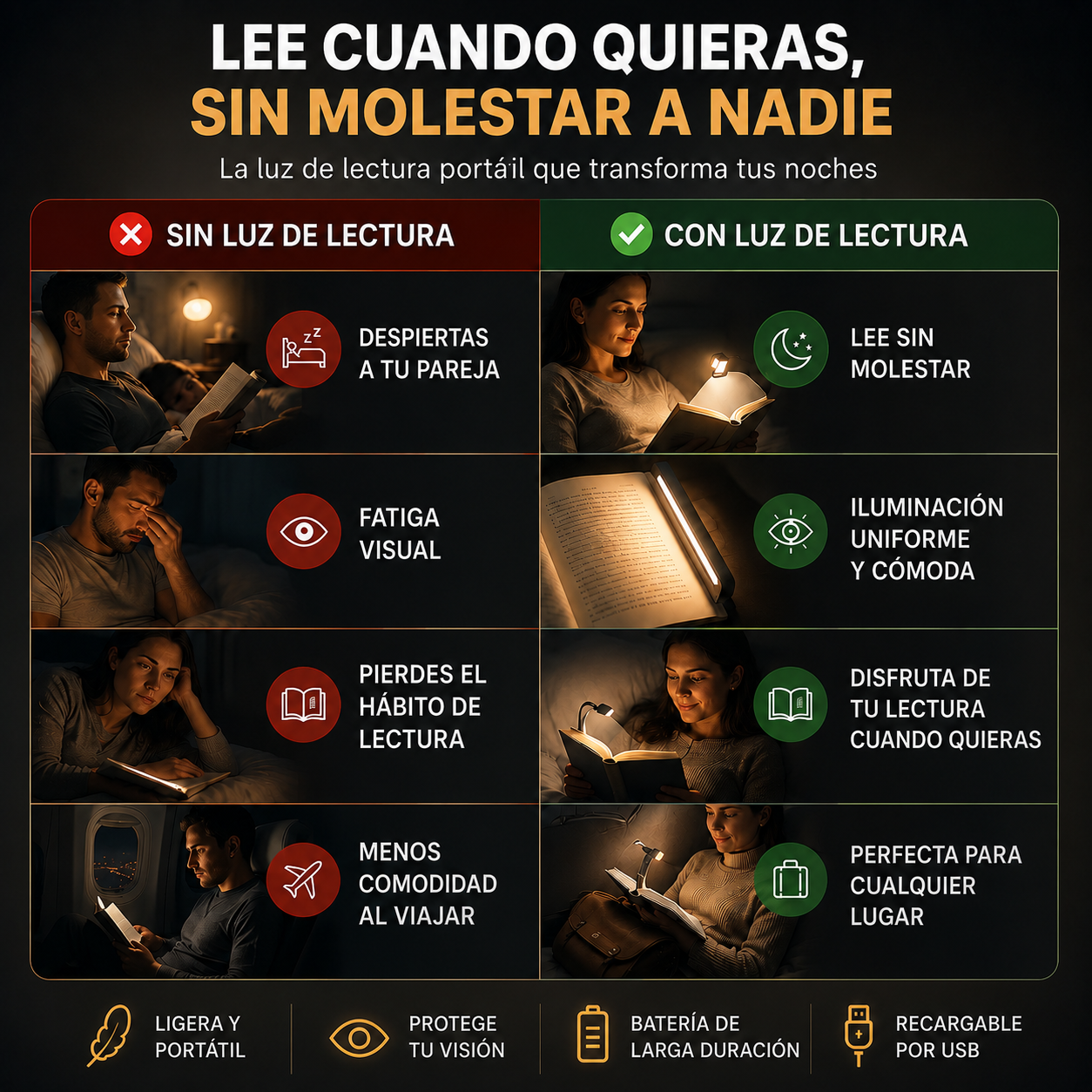 Lumora - Luz de Lectura Nocturna